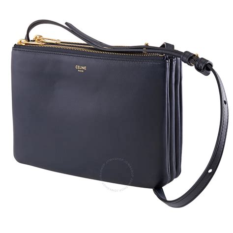 celine trio dark blue|Large Trio bag in smooth lambskin .